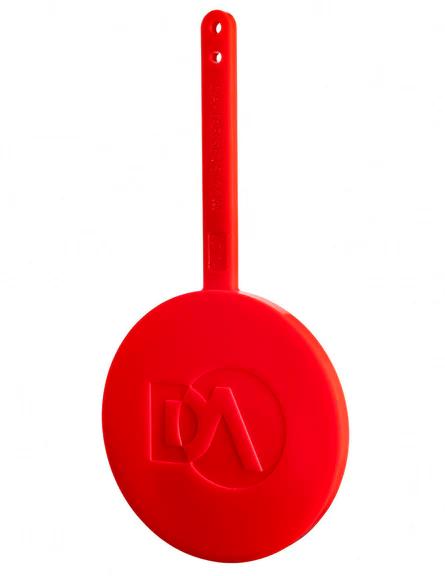 red gong target with white background