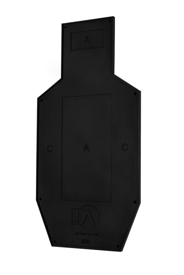 black silhouette target with A and C zones self healing tactical target