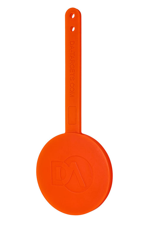 bright orange self healing gong target used for pistol shooting