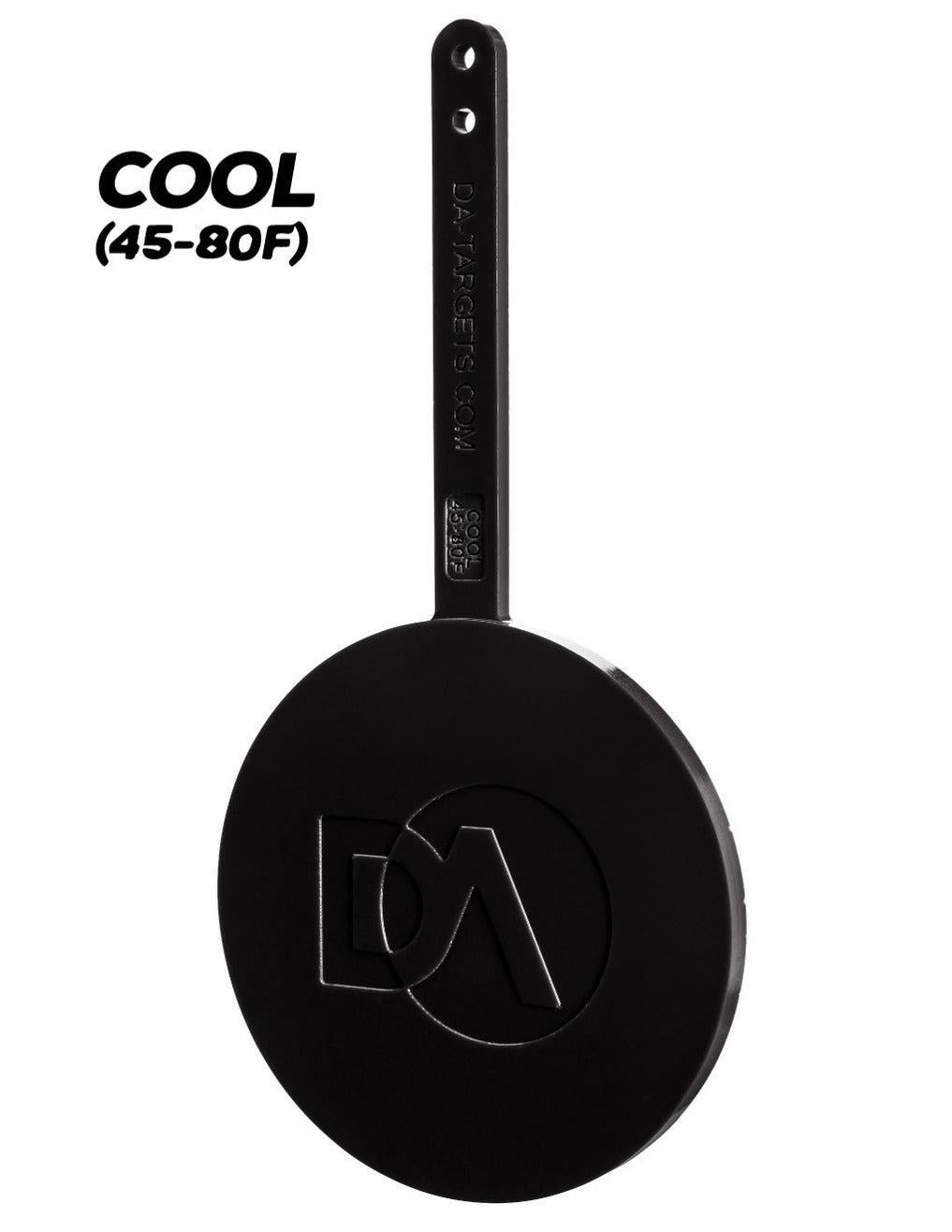 black cool weather range target with white background