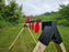 row of self healing knockdown targets mounted to shooting stand for target practice