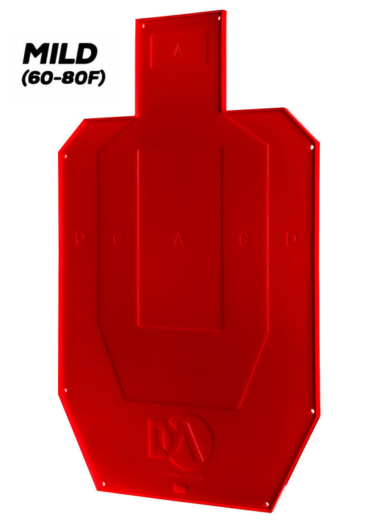 red silhouette target with white background