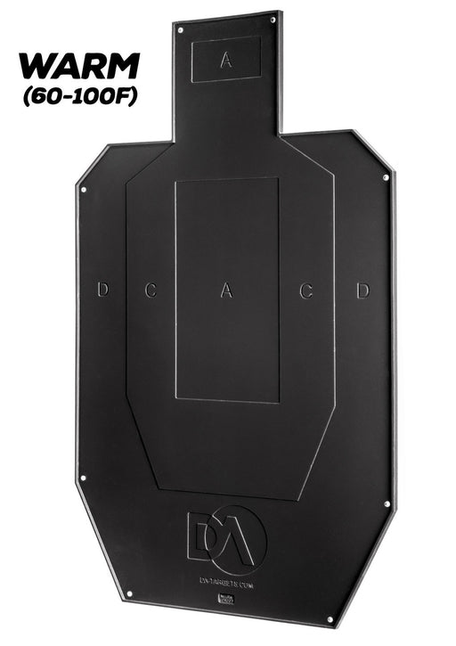 black full size uspsa target with white background